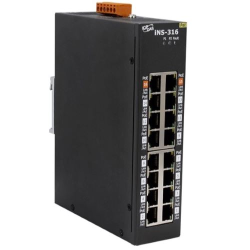 iNS-316 CR | 16-port 10/100 Mbps PoE(PSE) IoT Switch (RoHS)